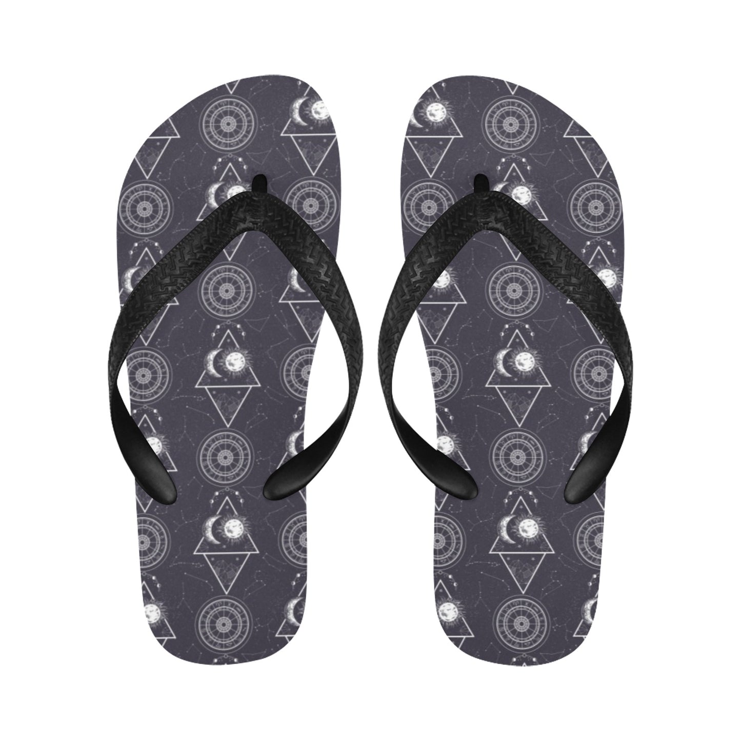 Sun Moon Print Design LKS309 Flip Flops