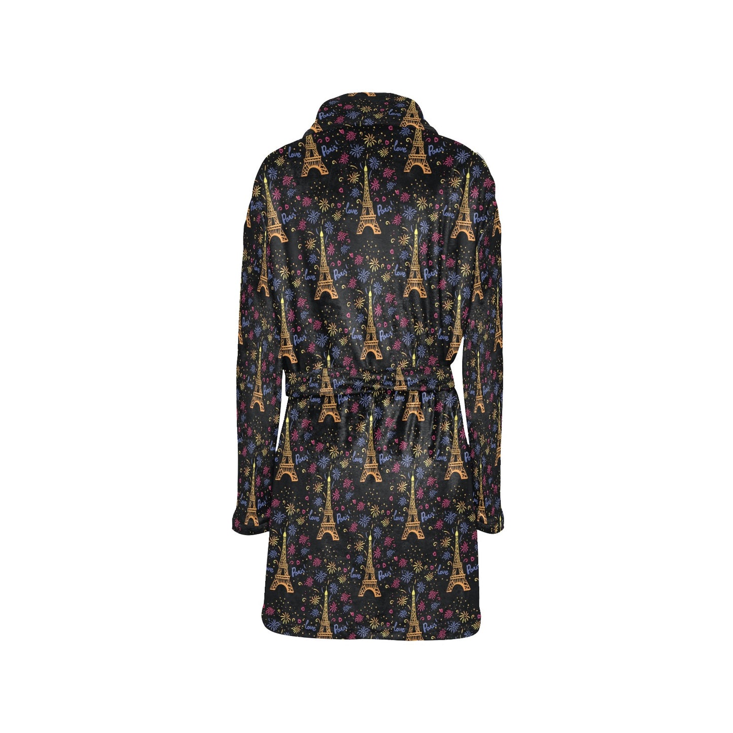 Eiffel Tower Love Paris Print Women's Fleece Robe