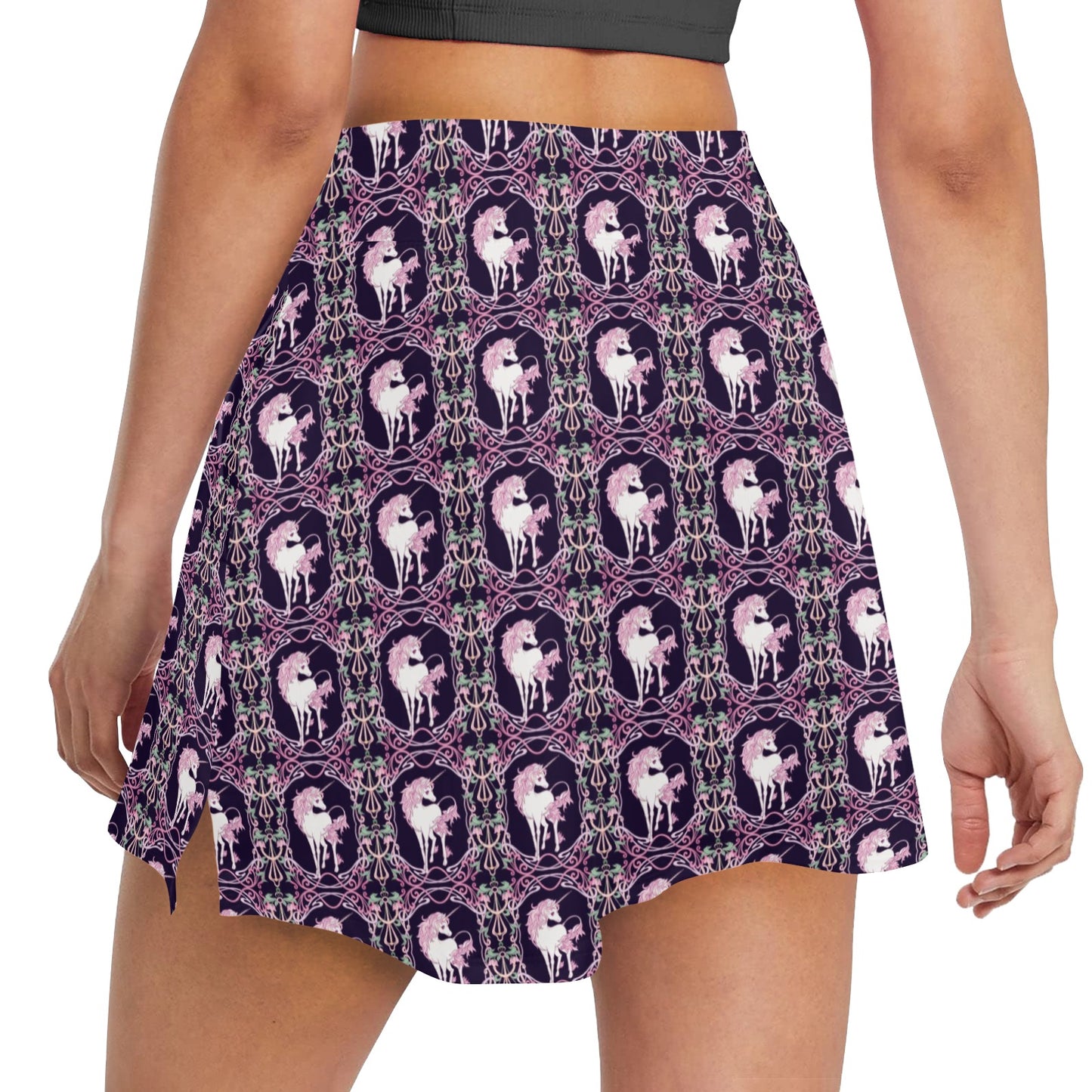 Unicorn Fantastic Flower 17" Golf & Pickleball Skort with Pockets