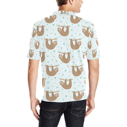 Sloth Print Design LKS308 Men Polo Shirt