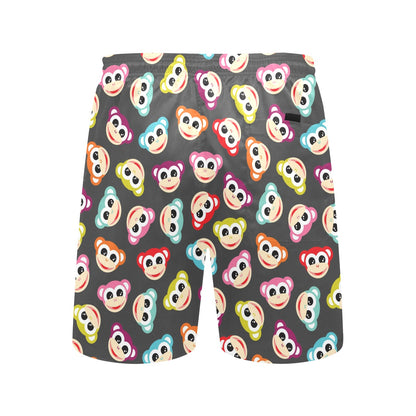 Monkey Head Design Themed Print Men's Swim Trunks Beach Shorts