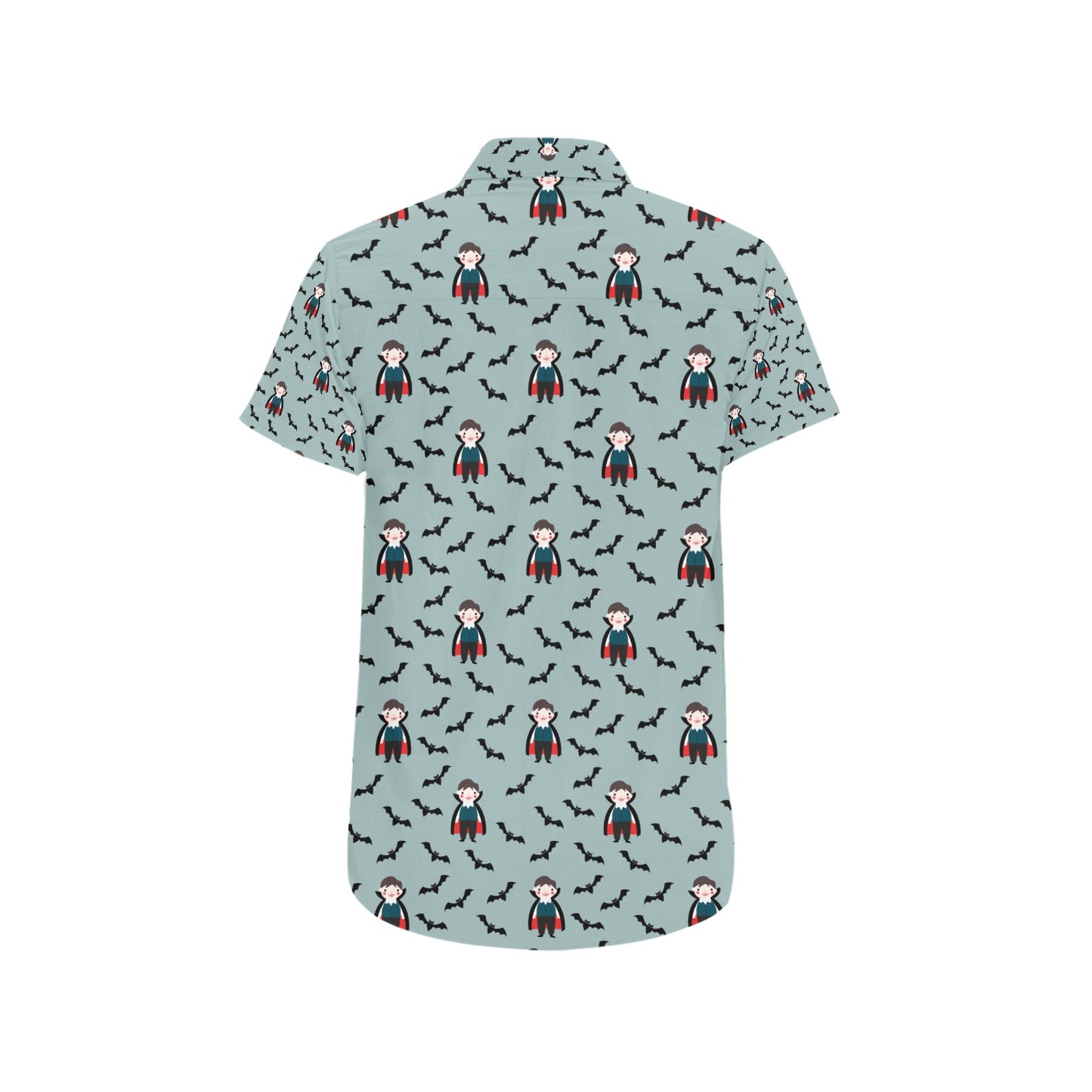 Vampire Print Design LKS304 Men Short Sleeve Button Up Shirt