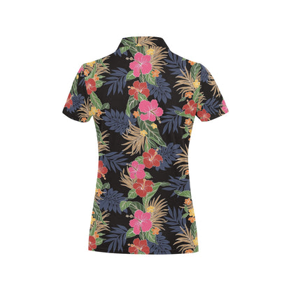 Hawaiian Themed Pattern Print Design H011 Women's Polo Shirt