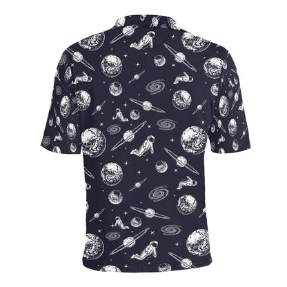 Space Astronaut Print Design LKS302 Men Polo Shirt