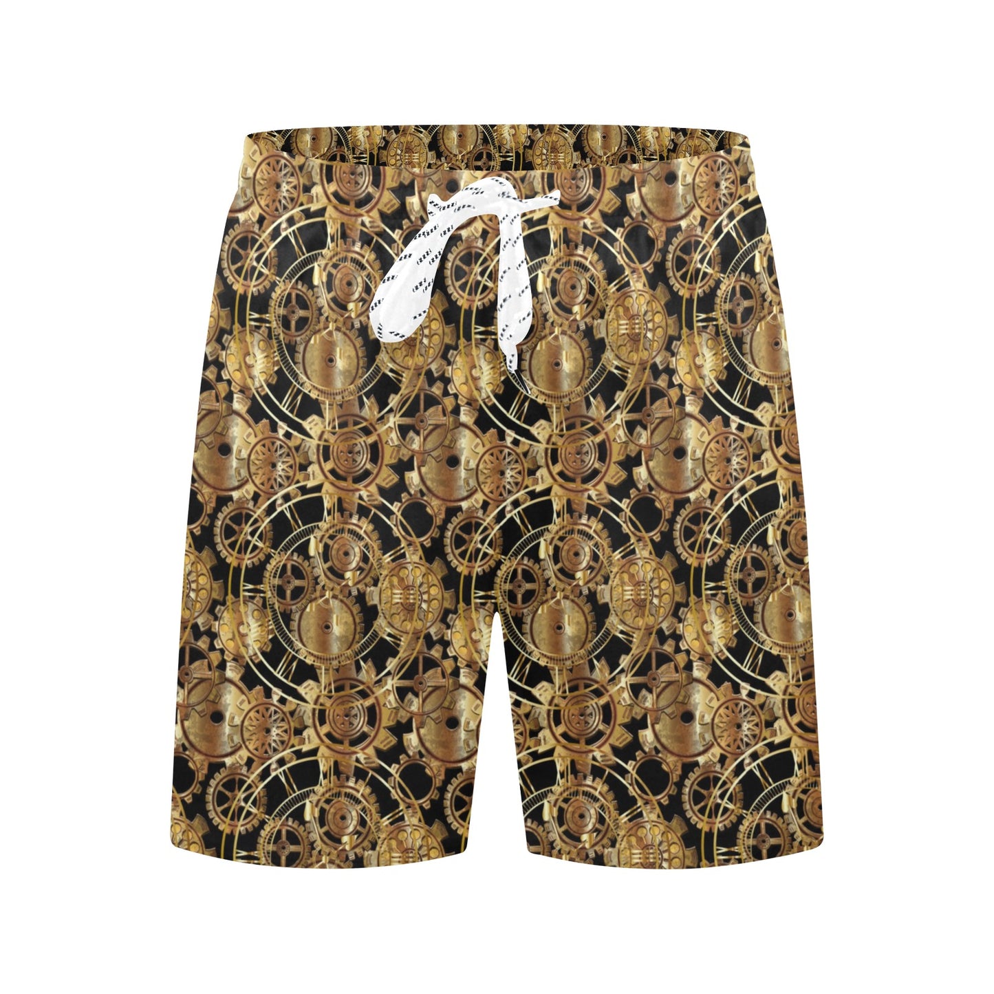 Steampunk Gear Design Themed Print Men's Swim Trunks Beach Shorts