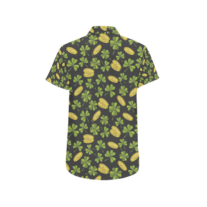 St Patricks Day Print Design LKS305 Men Short Sleeve Button Up Shirt