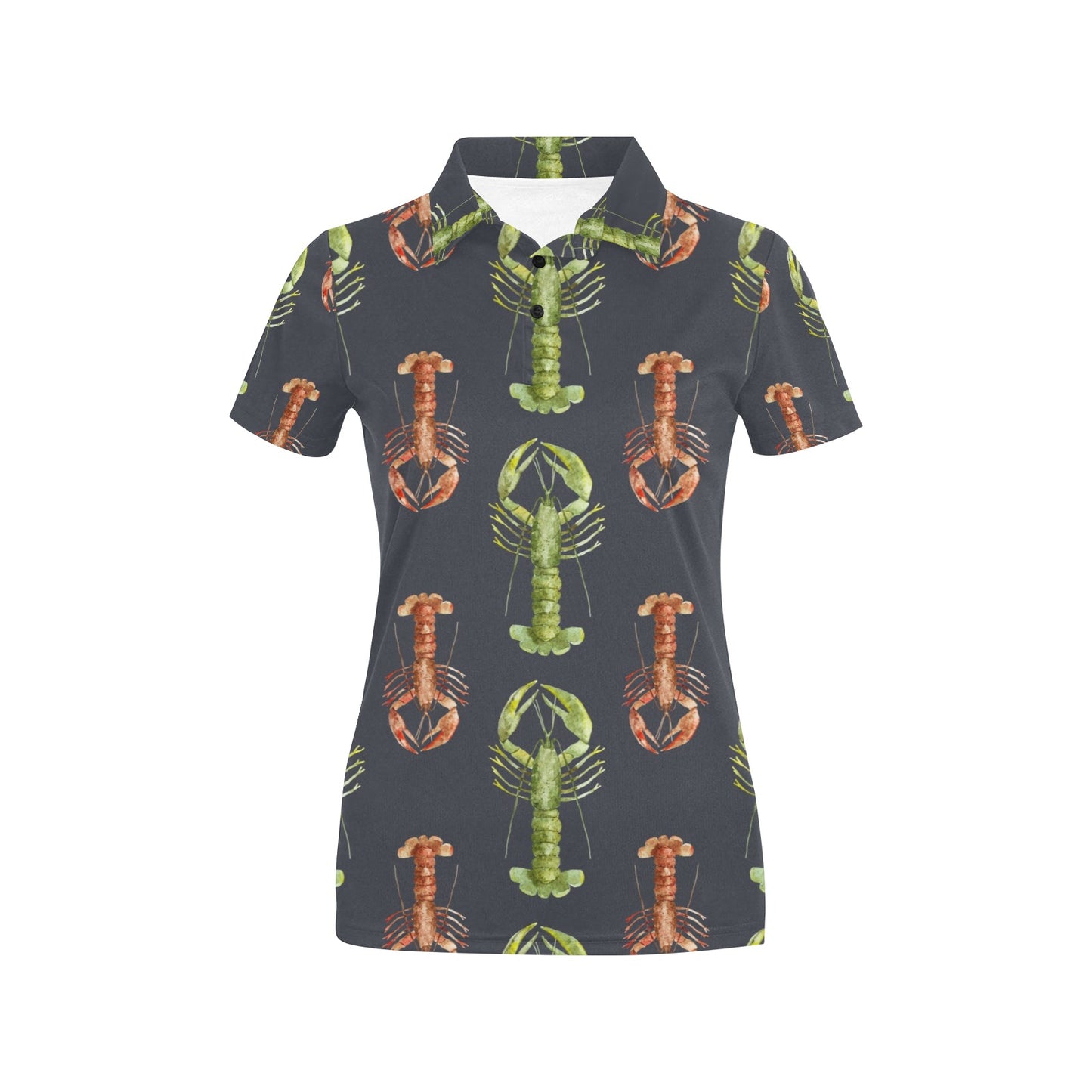 Lobster Pattern Print Design 01 Women's Polo Shirt