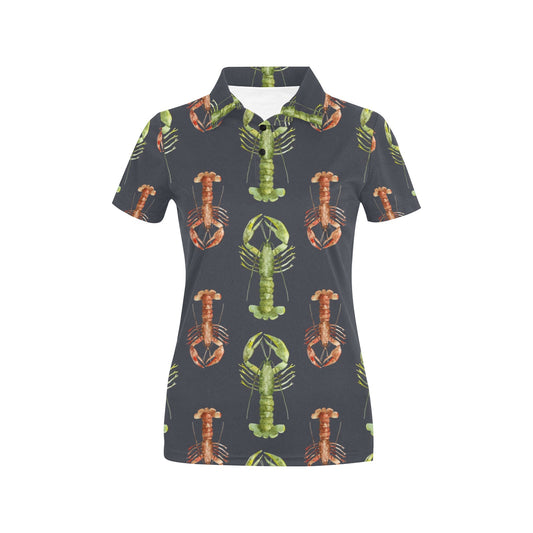 Lobster Pattern Print Design 01 Women's Polo Shirt