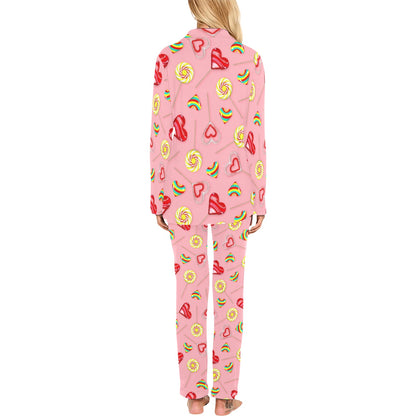 Lollipop Pattern Print Design LL05 Women's Long Pajama Set