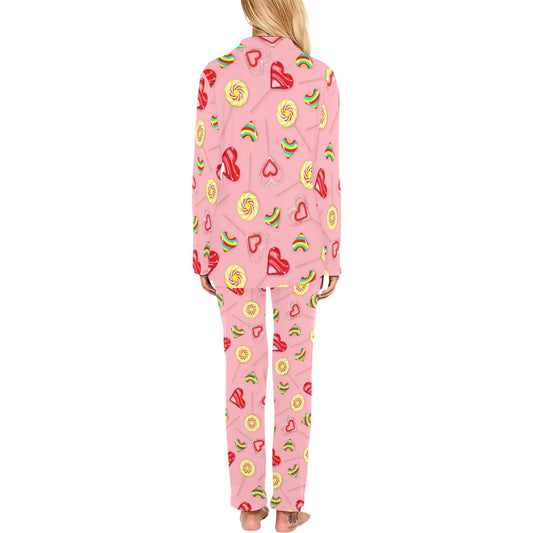 Lollipop Pattern Print Design LL05 Women's Long Pajama Set