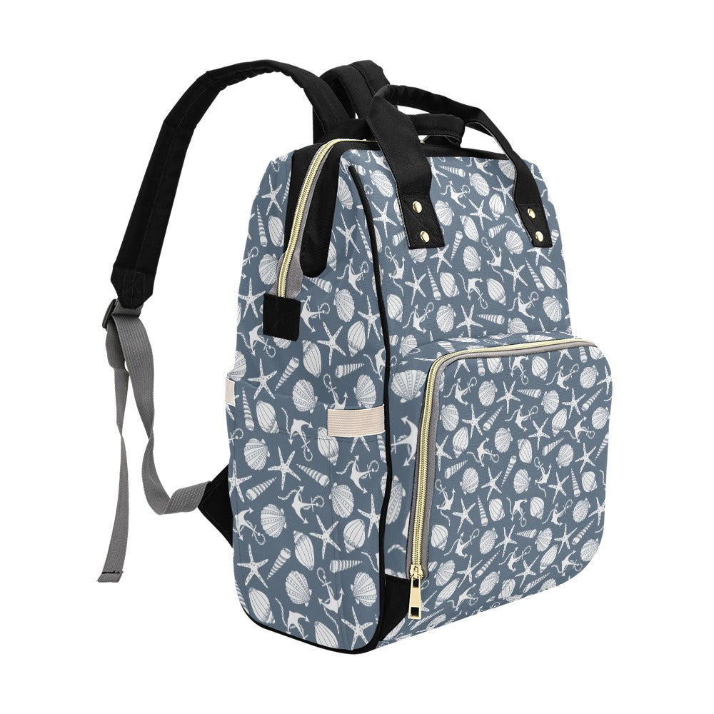 Seashell Print Design LKS306 Diaper Bag Backpack