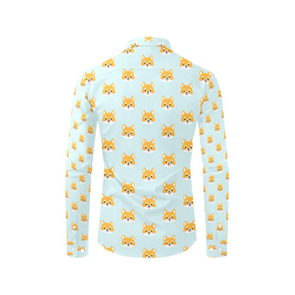 Shiba Inu Print Design LKS301 Men's Long Sleeve Dress Shirt