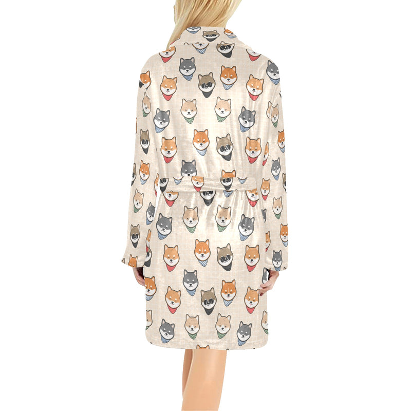 Shiba Inu Print Design LKS3010 Women's Fleece Robe