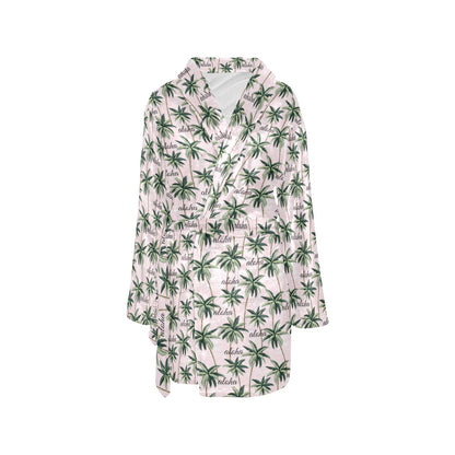 Aloha Beach Pattern Design Themed Print Women's Fleece Robe