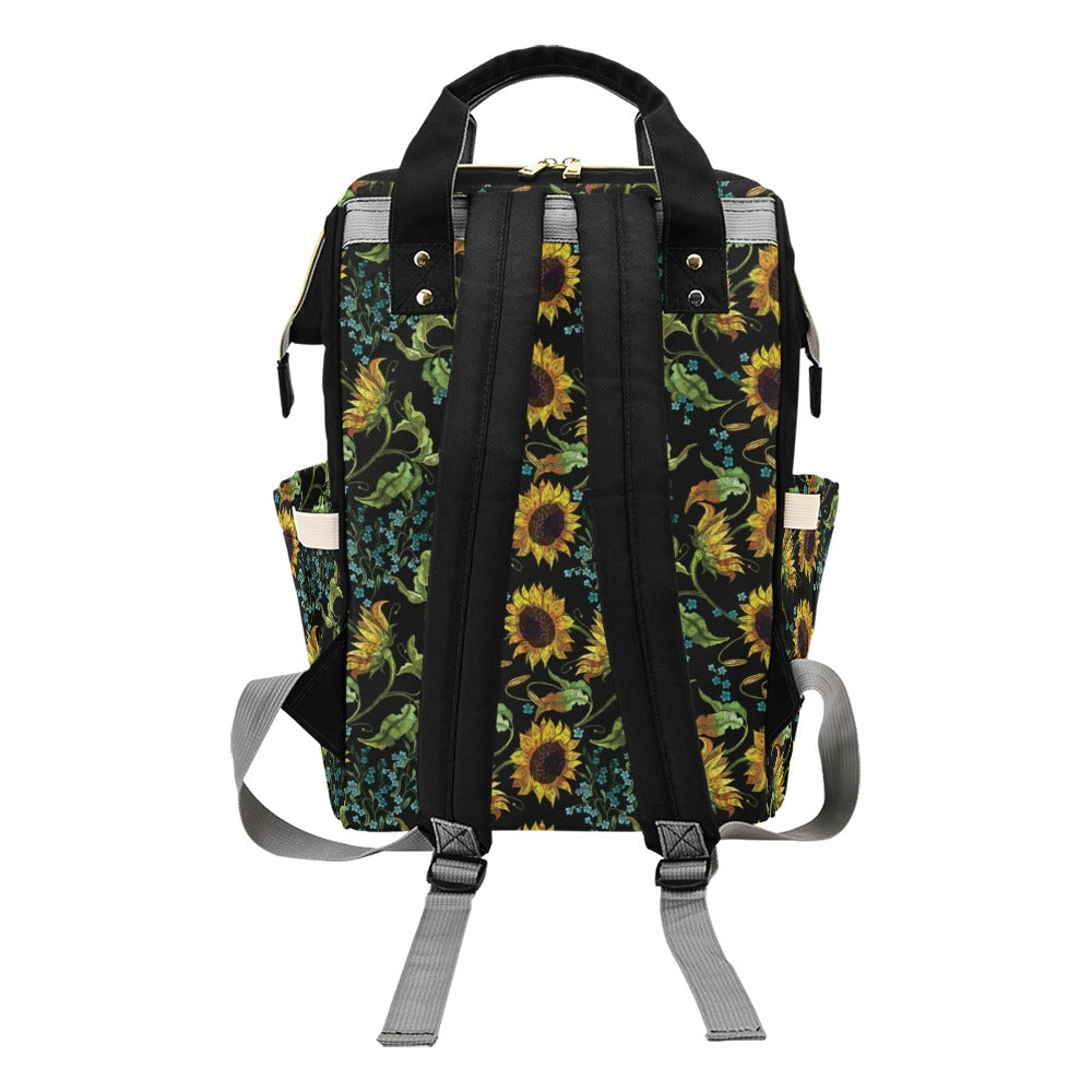 Sunflower Print Design LKS308 Diaper Bag Backpack