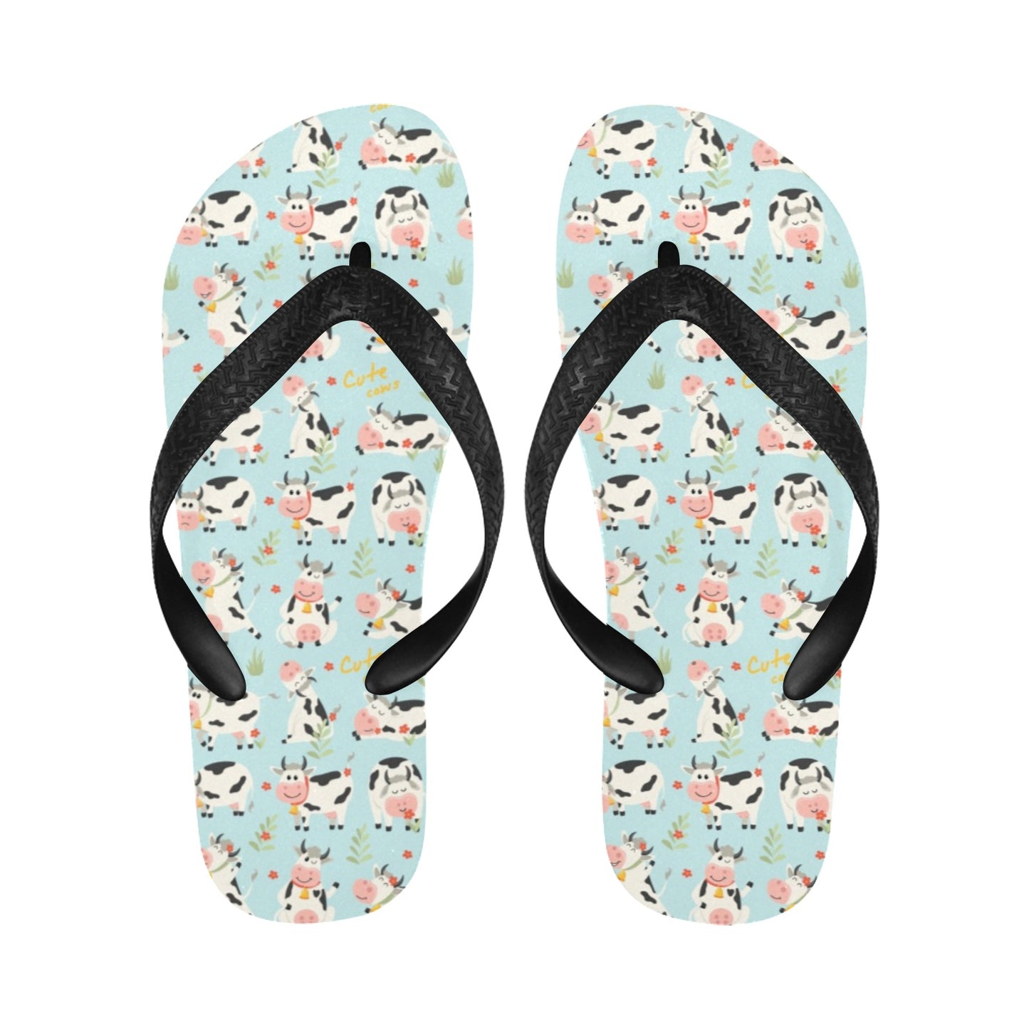 Cattle Print Design LKS403 Flip Flops