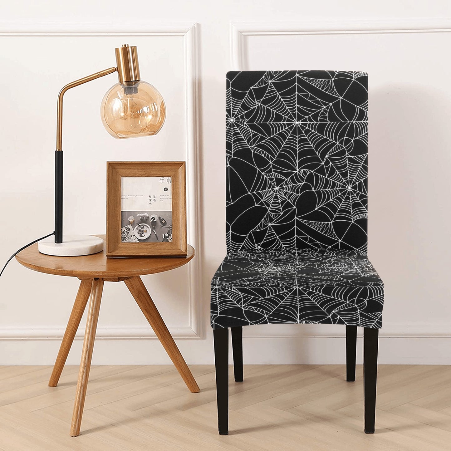 Spider Web Print Design LKS301 Dining Chair Slipcover