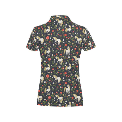 Unicorn Print Design LKS301 Women's Polo Shirt