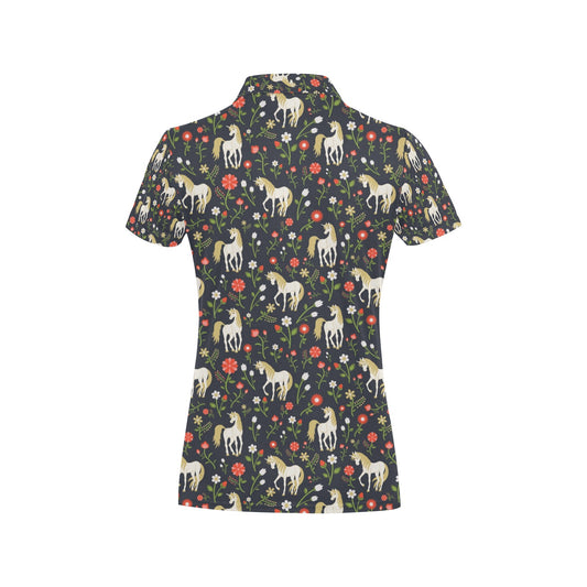 Unicorn Print Design LKS301 Women's Polo Shirt
