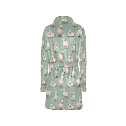 Sheep Print Design LKS405 Women's Fleece Robe