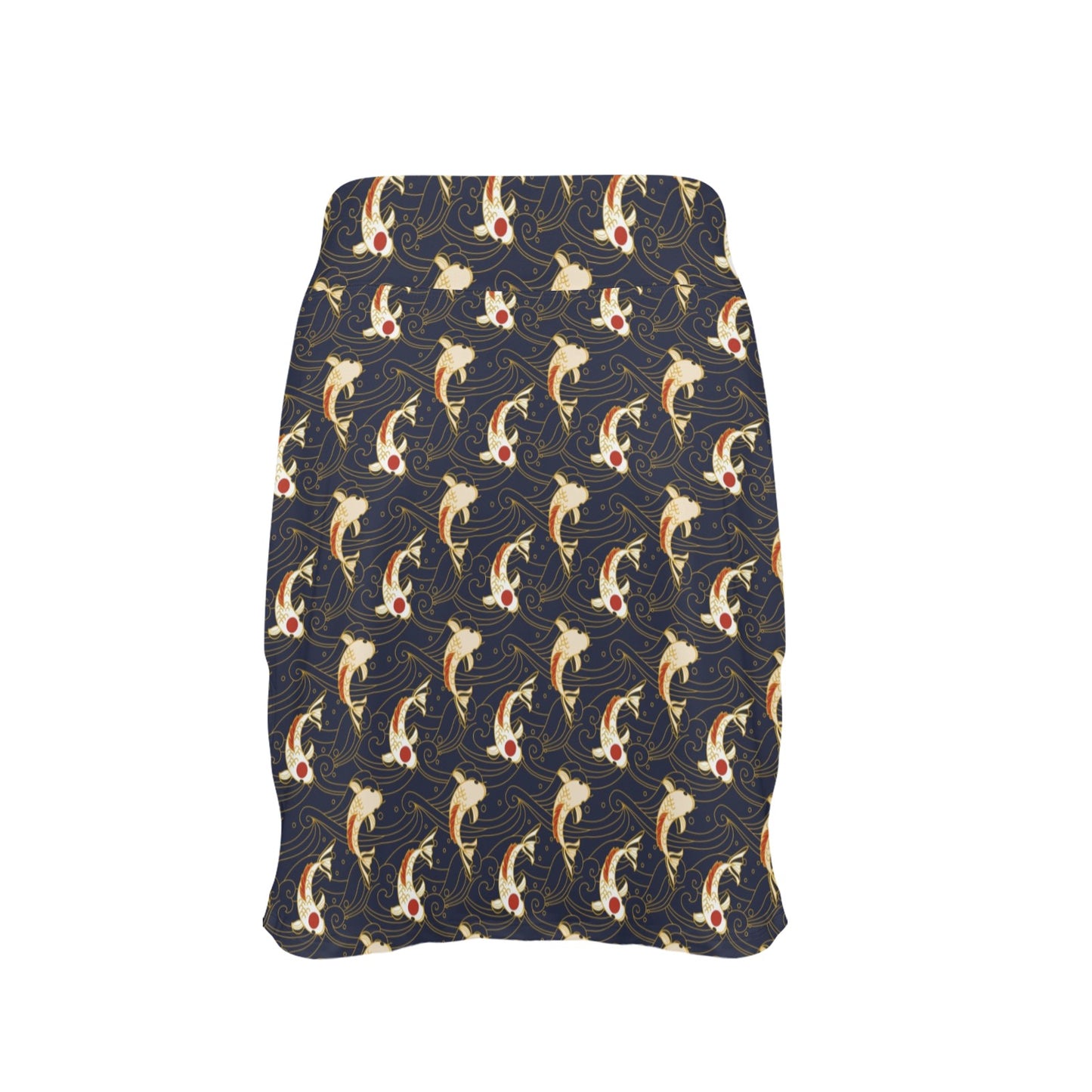 Koi Carp Japanese Design Themed Print 17" Golf & Pickleball Skort with Pockets