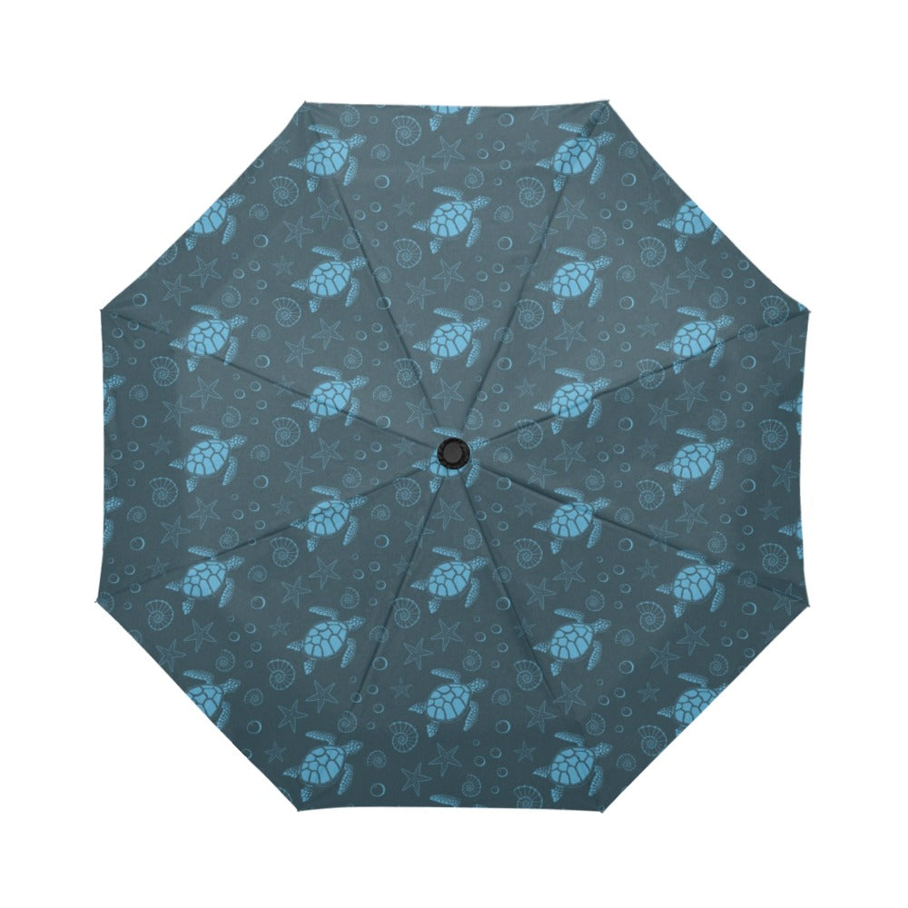Sea Turtle Print Design LKS308 Anti-UV Automatic Umbrella