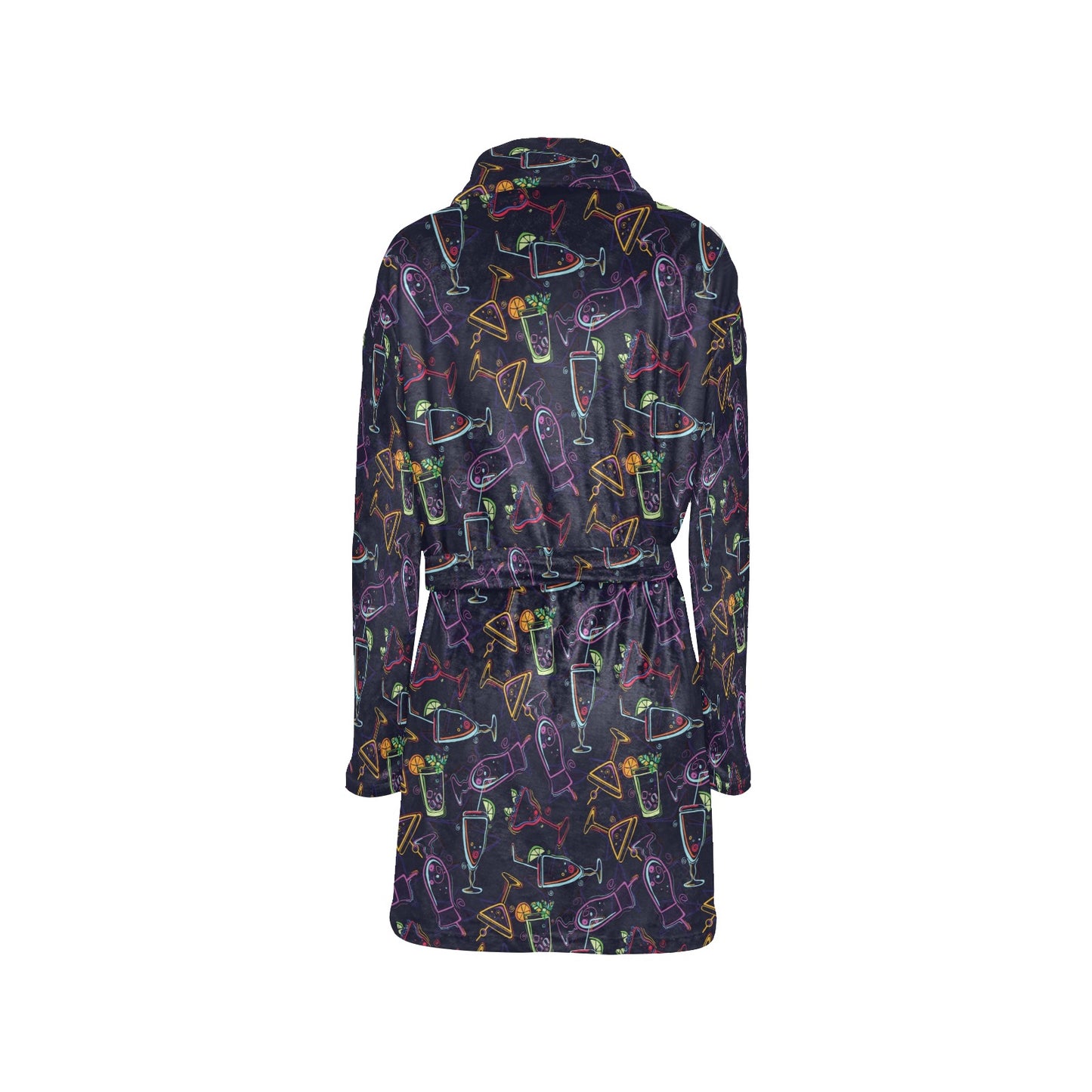 Cocktail Pattern Print Design 04 Women's Fleece Robe