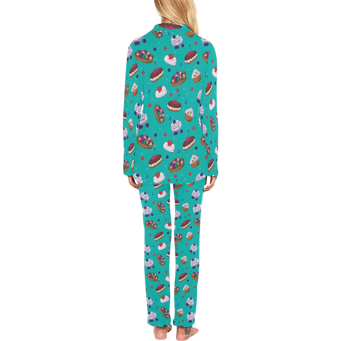 Cake Pattern Print Design 07 Women's Long Pajama Set