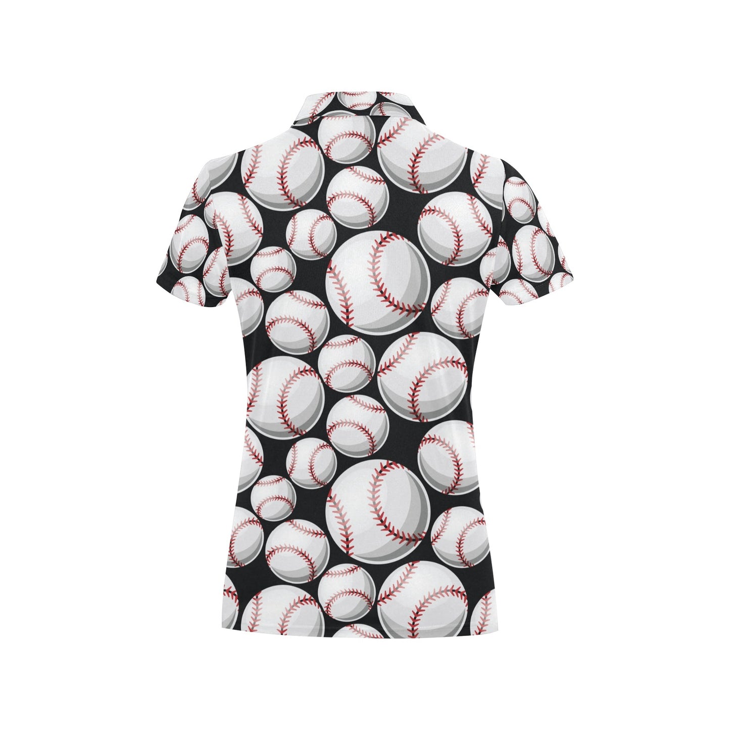 Baseball Black Background Women's Polo Shirt