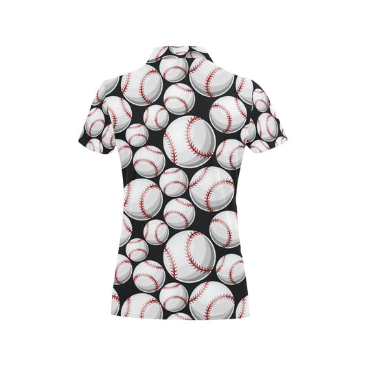 Baseball Black Background Women's Polo Shirt