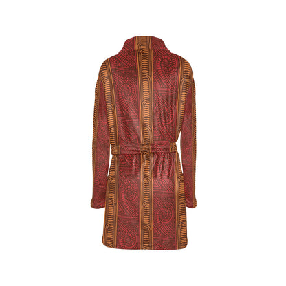 Maori Pattern Print Design 05 Women's Fleece Robe