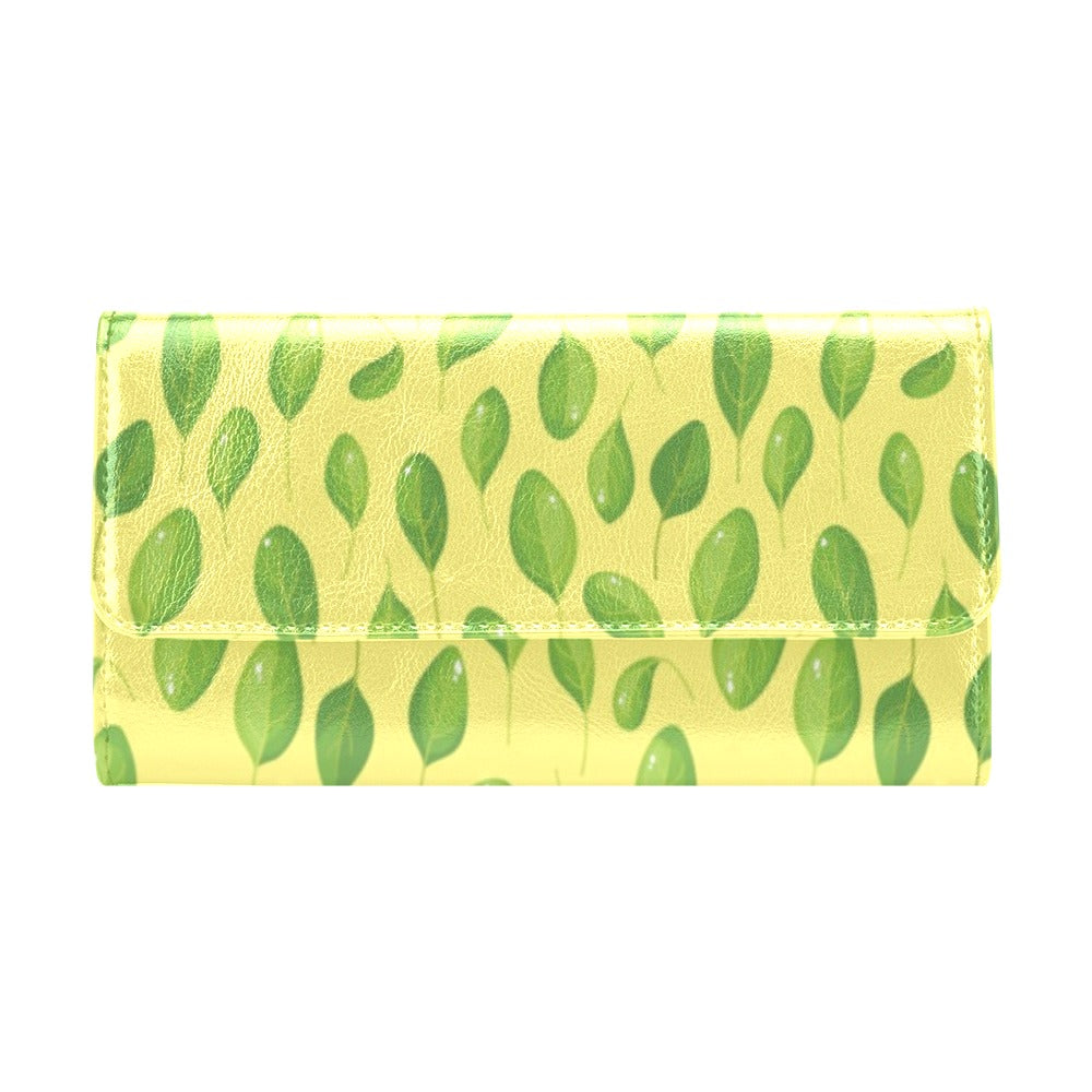 Spinach Print Design LKS302 Women's Trifold Wallet