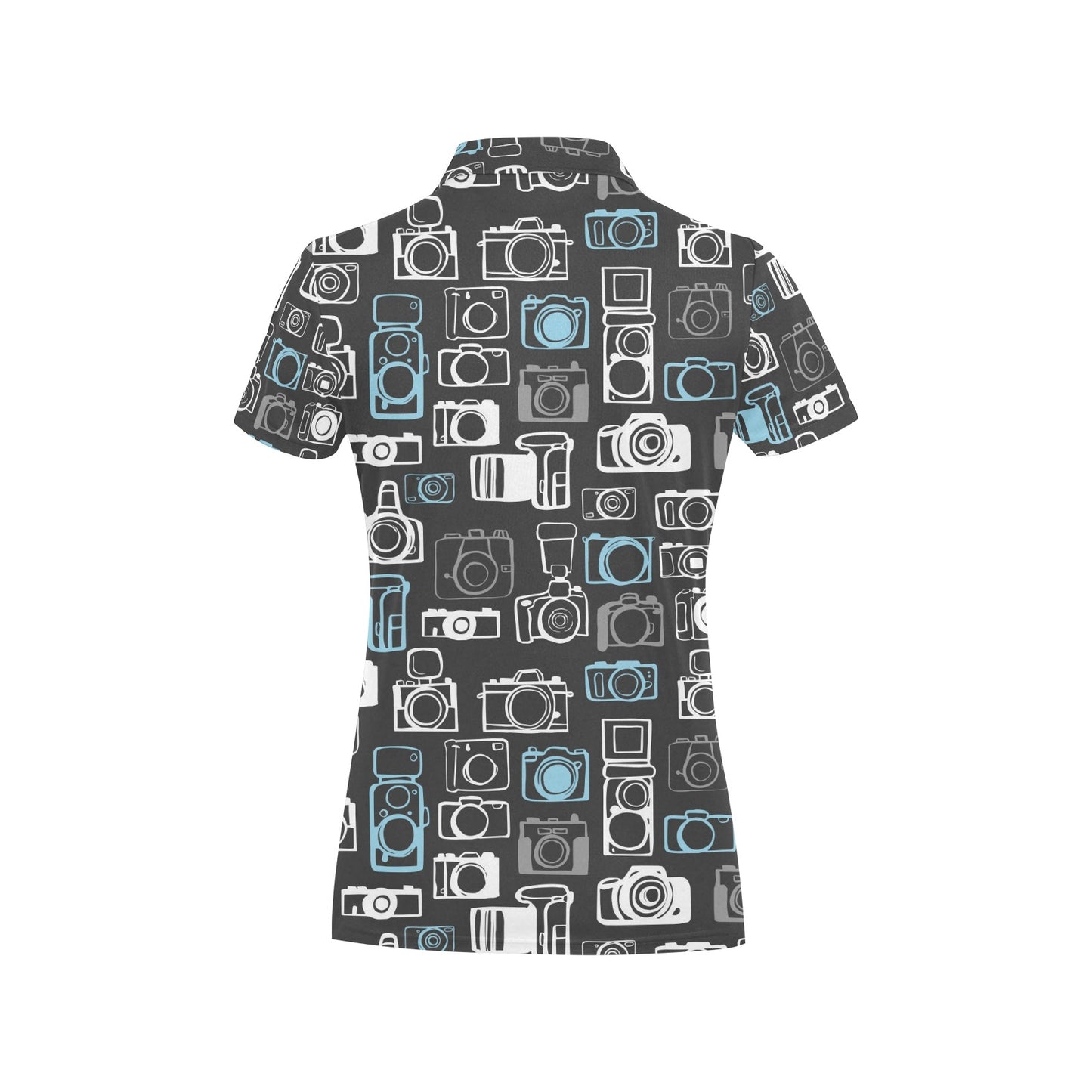 Camera Pattern Print Design 04 Women's Polo Shirt