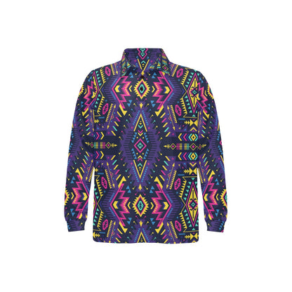 Aztec Pattern Print Design 07 Long Sleeve Polo Shirt For Men's