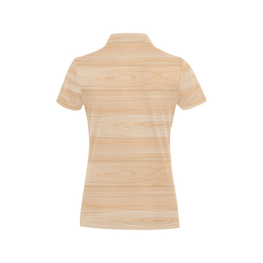 Wood Texture Print Design LKS302 Women's Polo Shirt