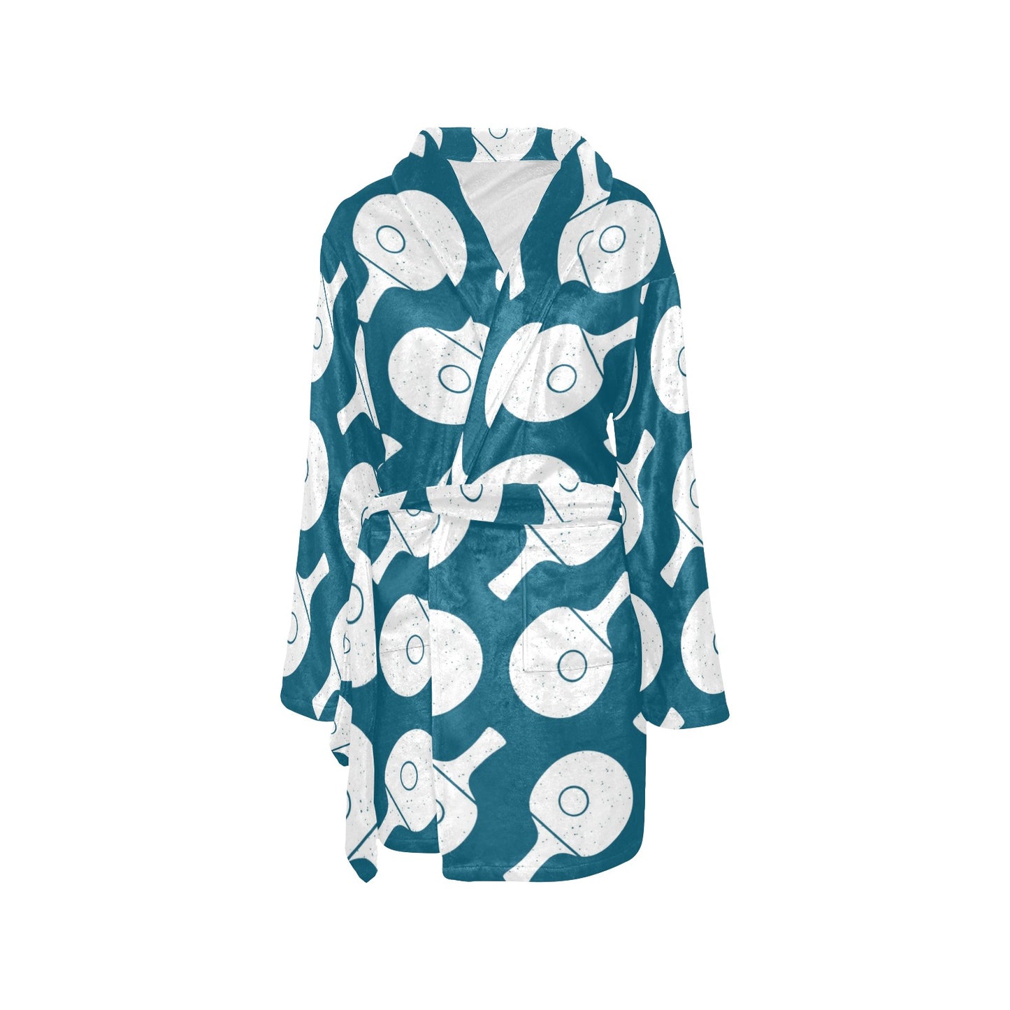 Ping Pong Pattern Print Design A02 Women's Fleece Robe