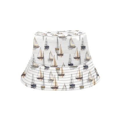 Sailboat Paint Pattern Print Design LKS307 Unisex Bucket Hat