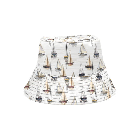 Sailboat Paint Pattern Print Design LKS307 Unisex Bucket Hat