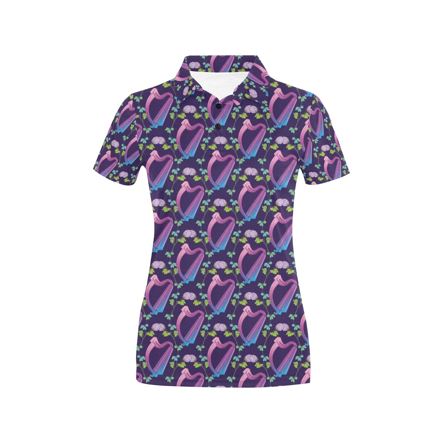 Harp Print Design LKS403 Women's Polo Shirt