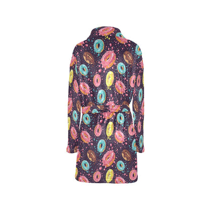 Donut Pattern Print Design DN03 Women's Fleece Robe