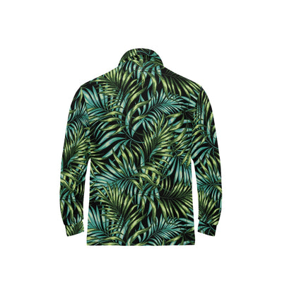 Tropical Flower Pattern Print Design TF08 Long Sleeve Polo Shirt For Men's