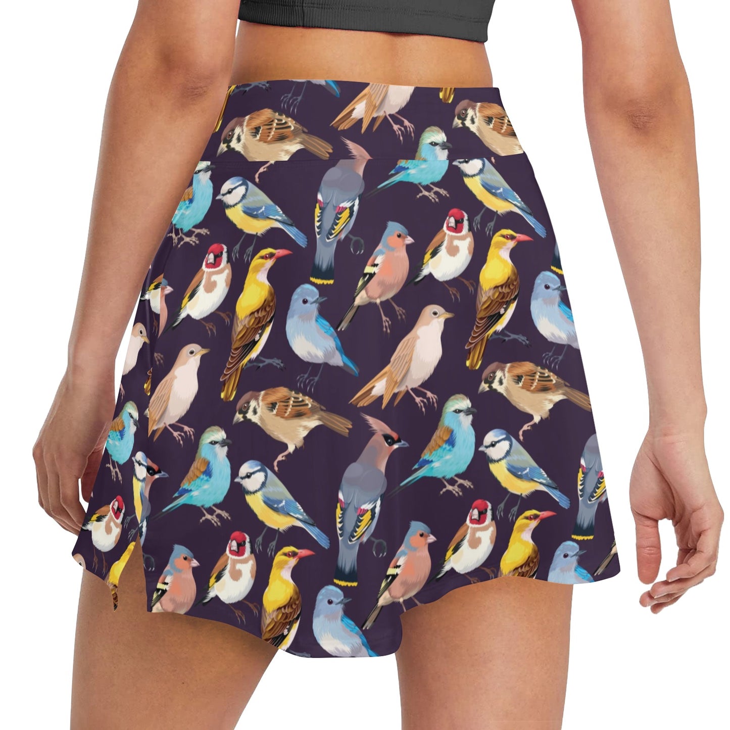 Bird Cute Print Pattern 17" Golf & Pickleball Skort with Pockets