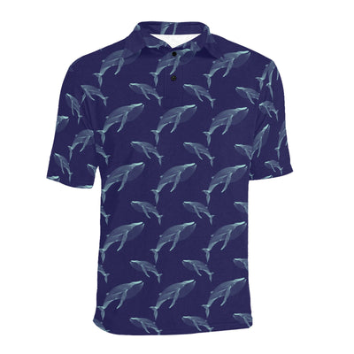 Blue Whale Print Design LKS402 Men Polo Shirt