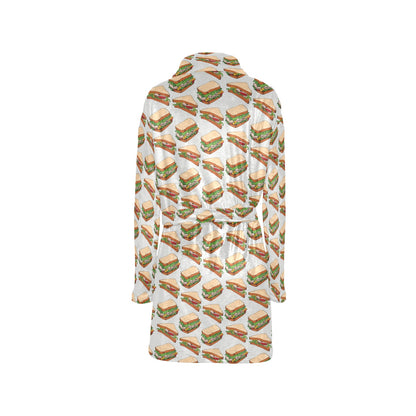 Sandwich Print Design LKS302 Women's Fleece Robe