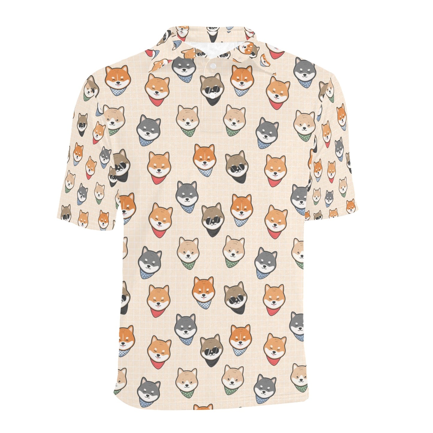 Shiba Inu Print Design LKS3010 Men Polo Shirt