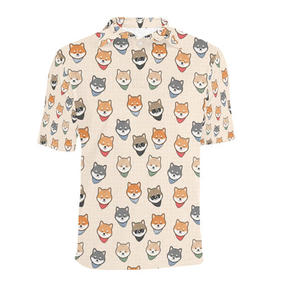 Shiba Inu Print Design LKS3010 Men Polo Shirt
