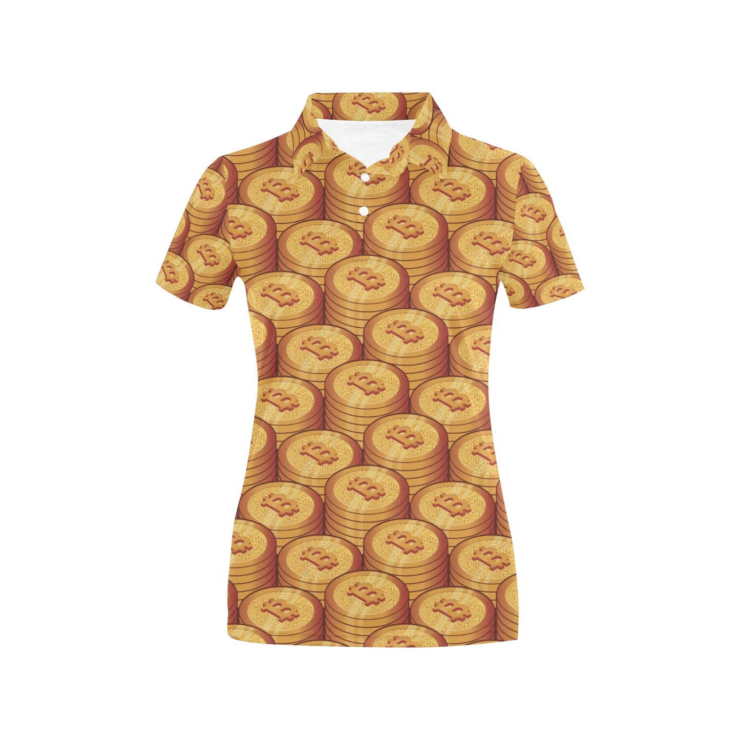 Bitcoin Pattern Print Design 02 Women's Polo Shirt
