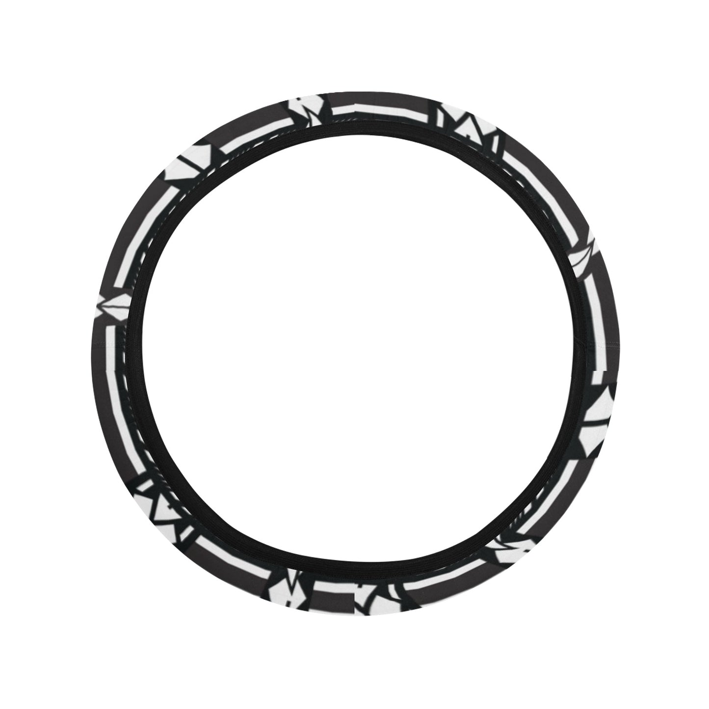 Samoan Tattoo Print Design LKS304 Steering Wheel Cover with Elastic Edge