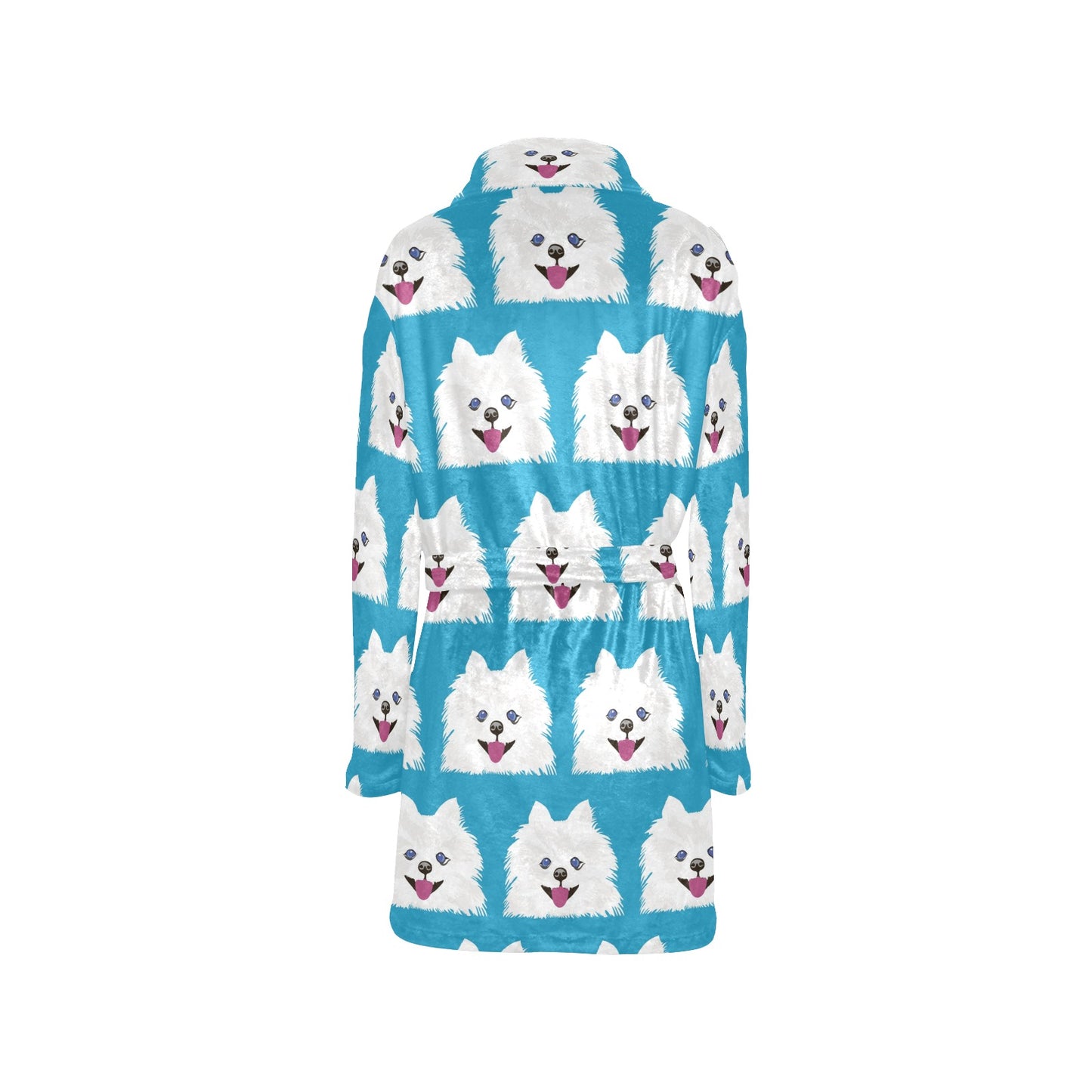 Pomeranians Pattern Print Design A05 Women's Fleece Robe