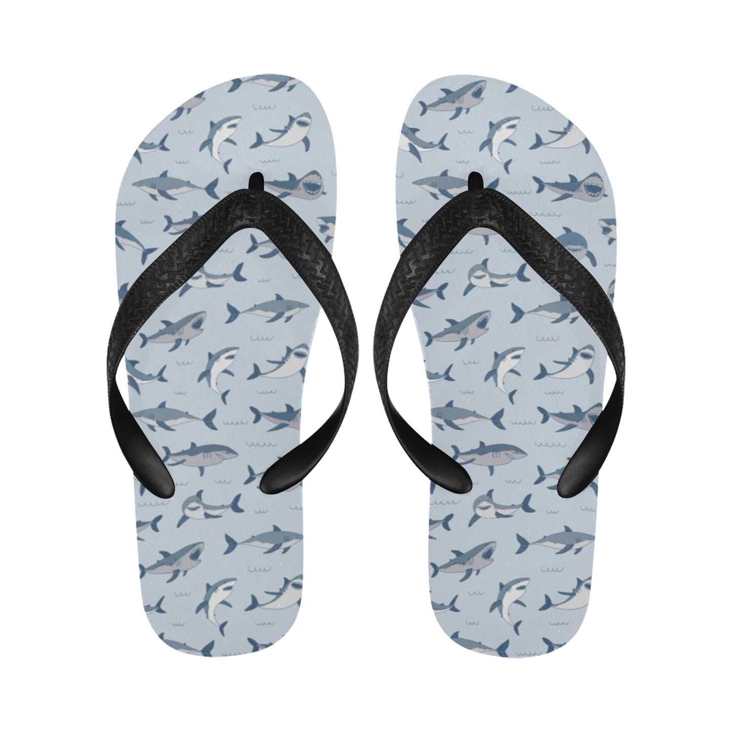 Shark Print Design LKS304 Flip Flops